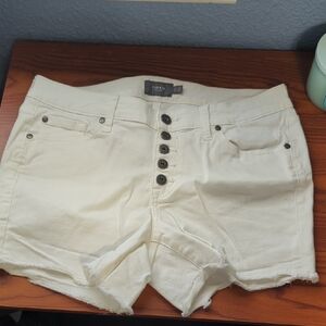 Torrid Women's White Button-Fly Jean Shorts Size 12